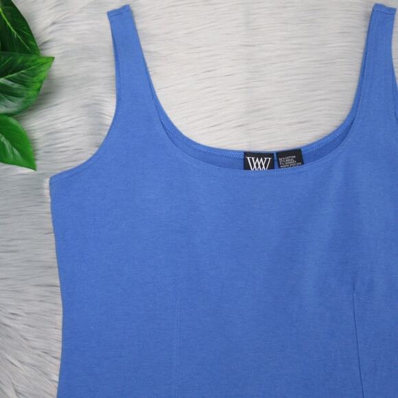 WORTH Blue Scoop Neck Tank Women’s Small #QOF9G - Picture 4 of 9